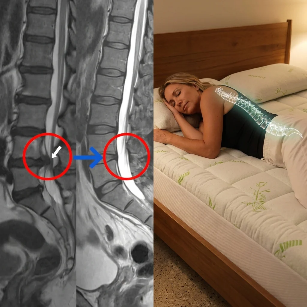 Woman before and after pain relief