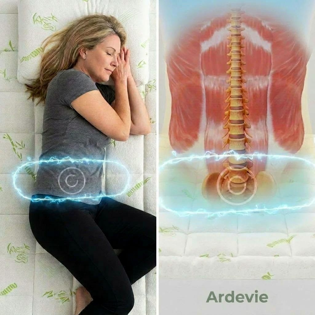 Woman side-sleeping with decompression