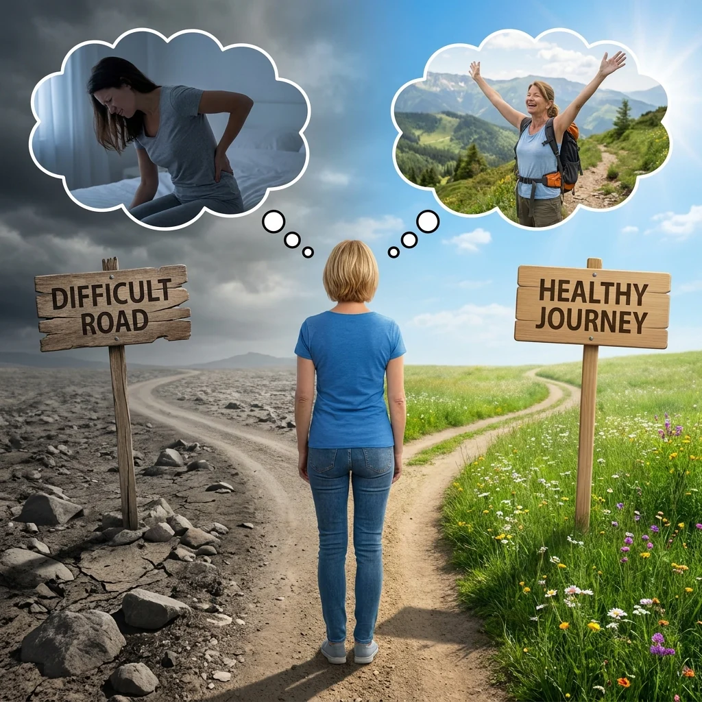 Difficult road vs. healthy journey